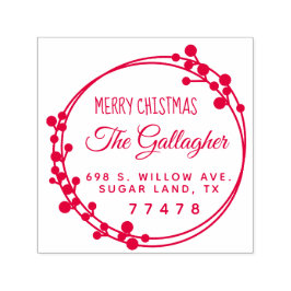 クリスマスリングメリークリスマス差出人住所 セルフインキングスタンプ