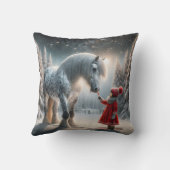 クリスマスリンゴ灰色の馬 クッション (裏面)