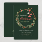 クリスマスリースとオーナメント招待状 招待状 (正面/裏面)