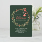 クリスマスリースとオーナメント招待状 招待状 (スタンド正面)