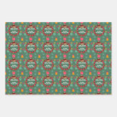 クリスマスリースとオーナメント鐘 ラッピングペーパーシート (正面)