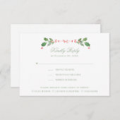 クリスマスリースとキャンディーケーンボウ サンキューカード (正面/裏面)