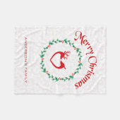 クリスマスリースとデアー フリースブランケット (正面(横))