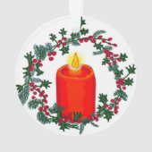 クリスマスリースとパーソナライズされたイニシャル オーナメント (裏面)