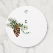 クリスマスリースとベリーとベルギフトラベル フェイバータグ (裏面)