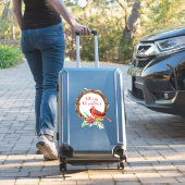 クリスマスリースとホリーと（鳥）ショウジョウコウカンチョウシール シール (スーツケースインサイチュ)