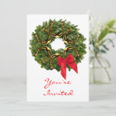 クリスマスリースとホースシューズ招待状 招待状 (スタンド正面)