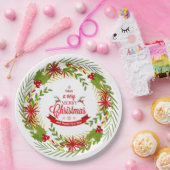 クリスマスリースとミスタントー紙プレート ペーパープレート (パーティー)