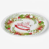 クリスマスリースとミスタントー紙プレート ペーパープレート (アングル)