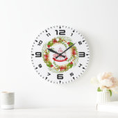 クリスマスリースとミストレ ラージ壁時計 (ホーム)