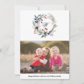 クリスマスリースとモノグラム写真 シーズンカード (正面)