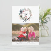 クリスマスリースとモノグラム写真 シーズンカード (スタンド正面)