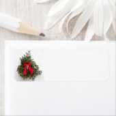 クリスマスリースとレッドボウ ラベル (インサイチュ)