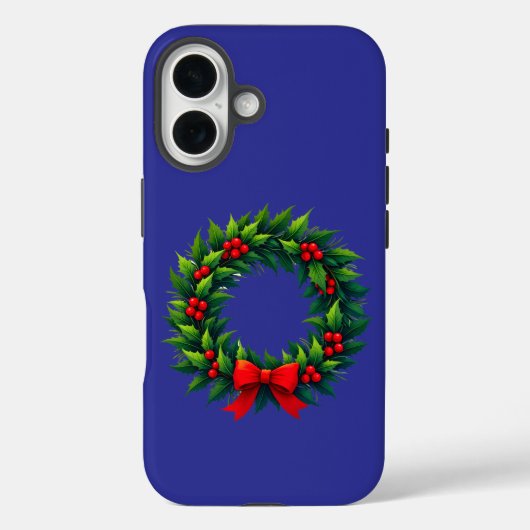 クリスマスリースとレッドボウ Case-Mate iPhoneケース (裏面)
