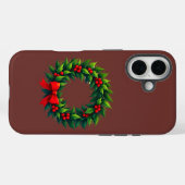 クリスマスリースとレッドボウ Case-Mate iPhoneケース (裏面 (横))