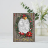 クリスマスリースと写真&文字 シーズンポストカード (スタンド正面)