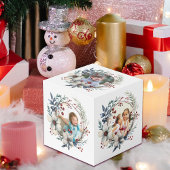 クリスマスリースと果実と花の写真 フォトキューブ