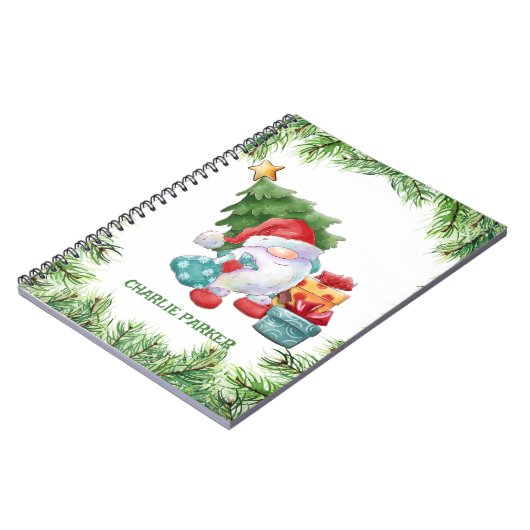 クリスマスリースと格言サンタクロース ノートブック (左側)