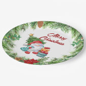 クリスマスリースと格言 ペーパープレート (アングル)
