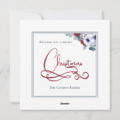 クリスマスリースと猫の美しさ シーズンカード (裏面)