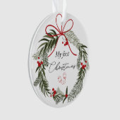 クリスマスリースと私の初めてのクリスマス オーナメント (正面)