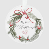 クリスマスリースと私の初めてのクリスマス オーナメント (正面)