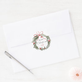 クリスマスリースと私の初めてのクリスマス ラウンドシール