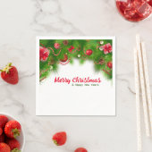 クリスマスリースと赤い球根とプレゼント紙 スタンダードカクテルナプキン (インサイチュ)
