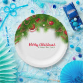 クリスマスリースと赤い球根、プレゼントパップ ペーパープレート (パーティー)