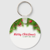 クリスマスリースと赤い球根、プレゼント キーホルダー (裏面)