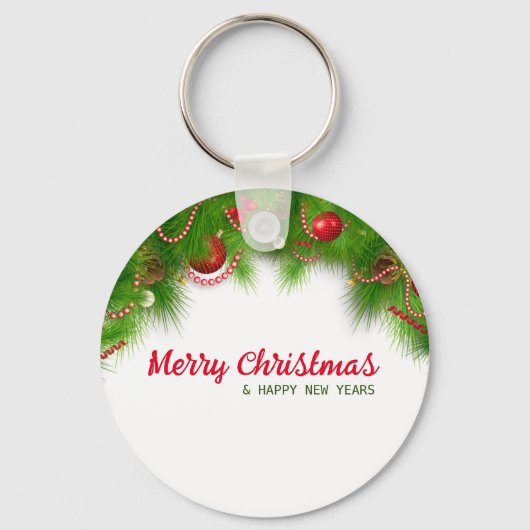 クリスマスリースと赤い球根、プレゼント キーホルダー (裏面)
