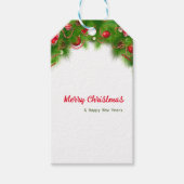 クリスマスリースと赤い球根、プレゼント ギフトタグ (正面)