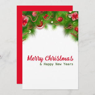 クリスマスリースと赤い球根、プレゼント シーズンカード