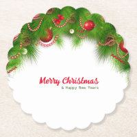 クリスマスリースと赤い球根、プレゼント