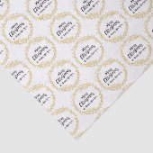 クリスマスリースと銀のグリッター雪 薄葉紙 (詳細)