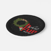 クリスマスリースと雪だるま ペーパープレート (アングル)