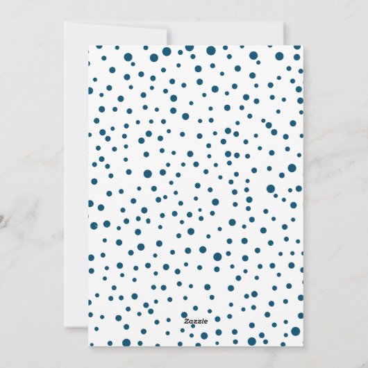 クリスマスリースと青いスクリプトタイポグラフィの写真 シーズンカード (裏面)