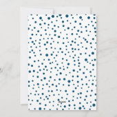 クリスマスリースと青いスクリプトタイポグラフィーの写真 シーズンカード (裏面)