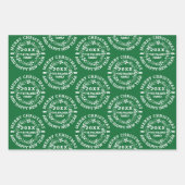 クリスマスリースに赤、緑、青の名前を追加 ラッピングペーパーシート (正面2)