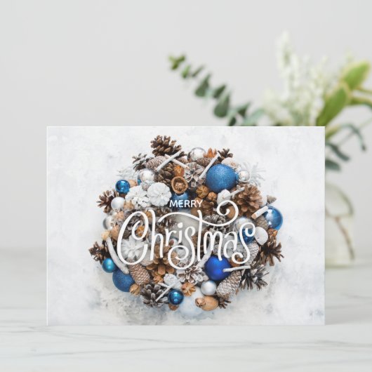 クリスマスリースのご挨拶 シーズンカード (スタンド正面)