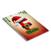 クリスマスリースのアクセントが付いたサンタの文字F 🎅 ノートブック (右側)