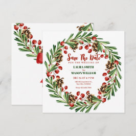 クリスマスリースのウェディング セーブザデート