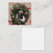 クリスマスリースのウサギ ノートカード (正面/裏面)