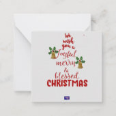 クリスマスリースのグリーティングカード ノートカード (裏面)