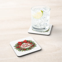 クリスマスリースのコースター6枚セット