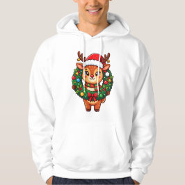 クリスマスリースのトナカイ パーカ