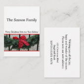 クリスマスリースのドアの新しい住所 エンクロージャーカード (正面/裏面)