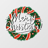 クリスマスリースのドアサイン ウィンドウクリング ウィンドウサイン (シート)