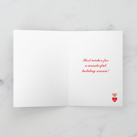 クリスマスリースのハート写真 シーズンカード (内部)