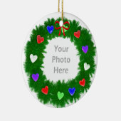 クリスマスリースのハート写真 セラミックオーナメント (右)